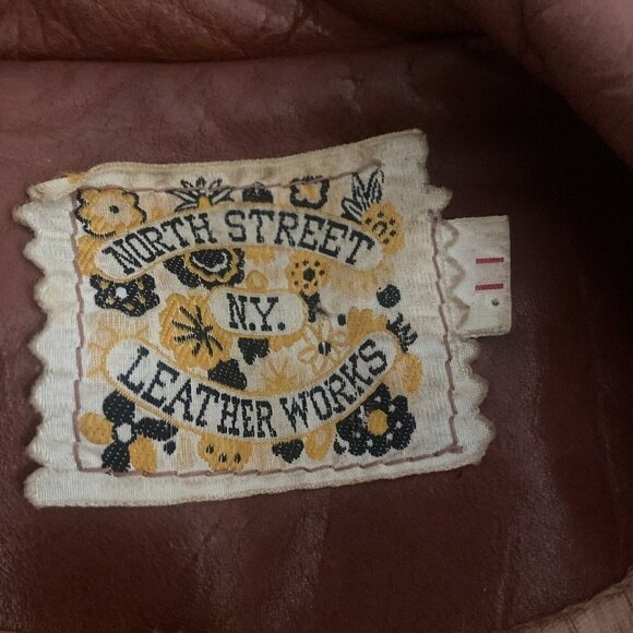 North Street NY USA Woman S (11) Vintage 60s 50s Brown Leather Works Jacket - Picture 5 of 10
